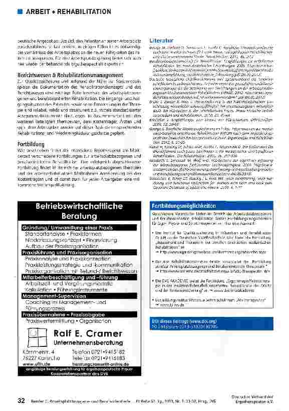 Vorschauseite 3: Arbeitsplatzbezogene und Berufsorientierte Rehabilitation