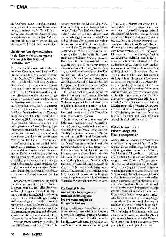 Vorschauseite 3: Die Koalition der Unwilligen -Grundrisse für die Gesundheitsund Pflegepolitik der Großen Koalition
