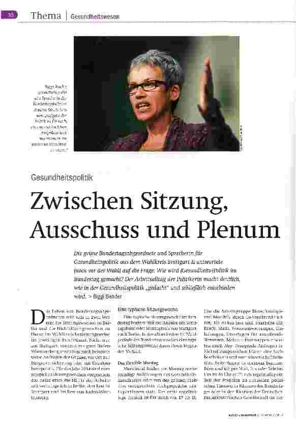Vorschauseite 1: Zwischen Sitzung, Ausschuss und Plenum