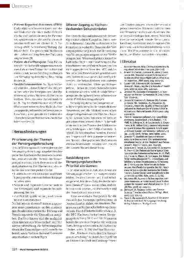 Vorschauseite 3: Versorgungsforschung- Konzepte und Herausforderungen