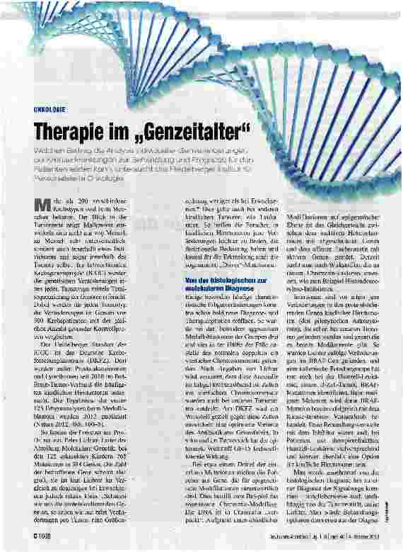 Vorschauseite 1: Therapie im „Genzeitalter