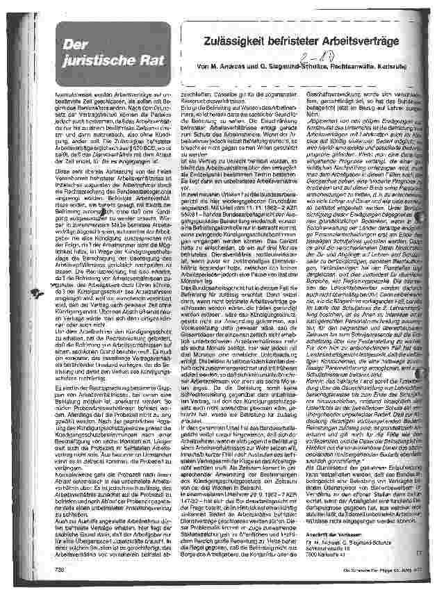 Vorschauseite 1: Zulässigkeit befristeter Arbeitsverträge