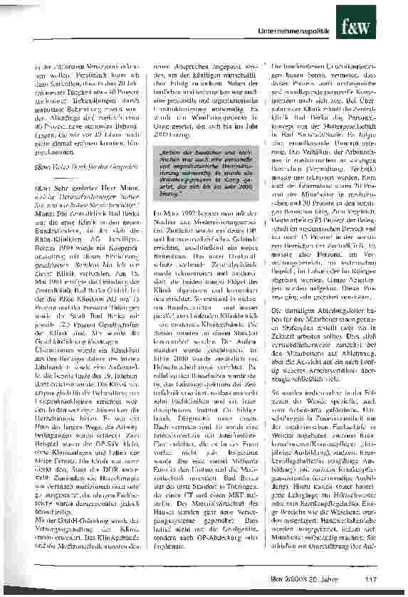 Vorschauseite 3: Der Umbruch lehrt eines: Lebenslange Bereitschaft zur Flexibilität Zwei ostdeutsche Krankenhausmanager erinnern sich mit Dankbarkeit und Stolz an die Jahre des Umbaus
