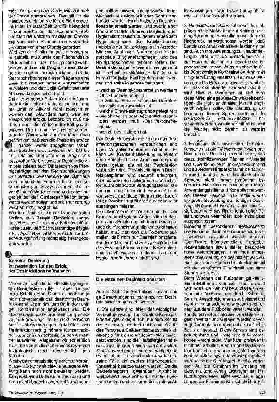 Vorschauseite 2: Sinnvolle Hygienemaßnahmen zur Verhütung von Hospitalinfektionen aus der Sicht des Krankenhausapothekers