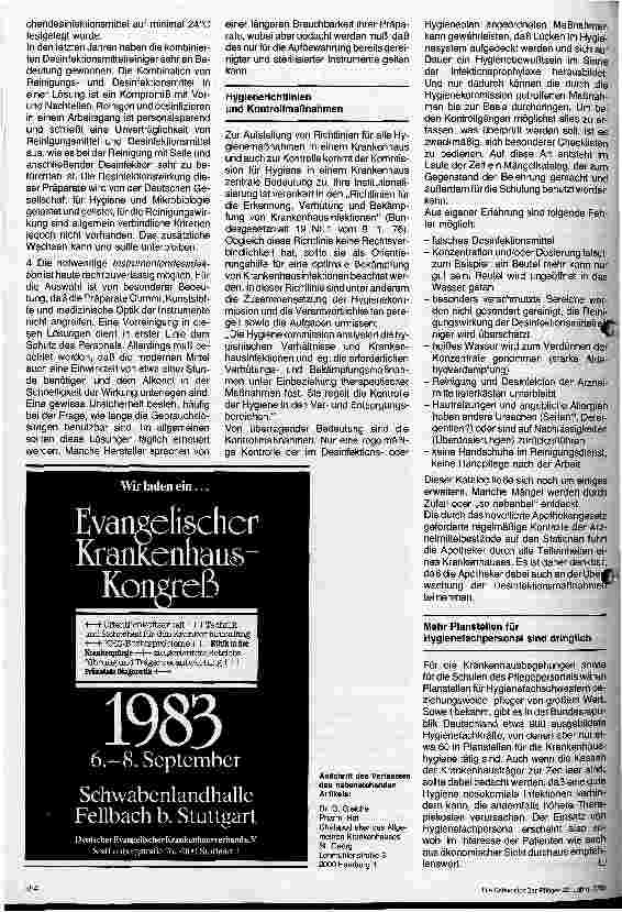 Vorschauseite 3: Sinnvolle Hygienemaßnahmen zur Verhütung von Hospitalinfektionen aus der Sicht des Krankenhausapothekers