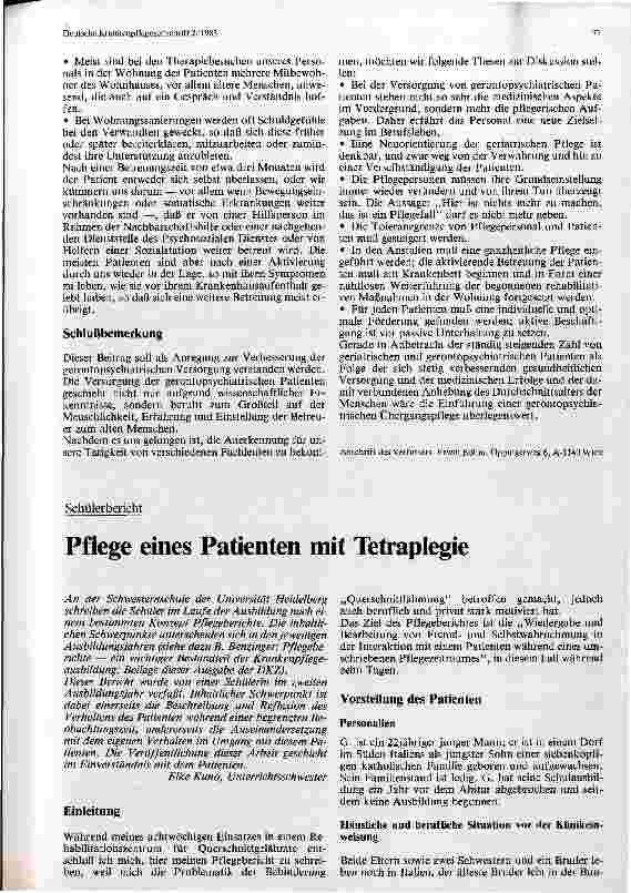 Vorschauseite 4: Übergangspflege - Eine neue Form der gemeindepflegerischen Betreuung gerontopsychiatrischer Patienten