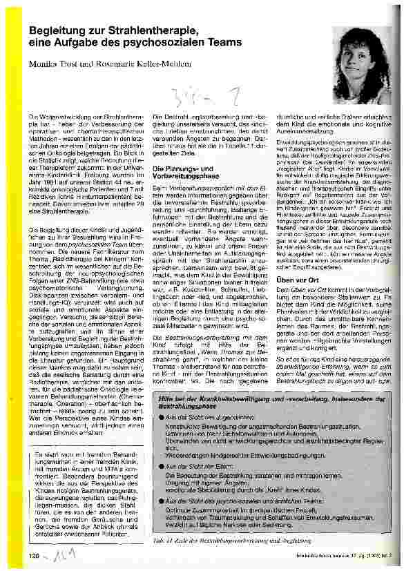 Vorschauseite 1: Begleitung zur Strahlentherapie, eine Aufgabe des psychosozialen Teams