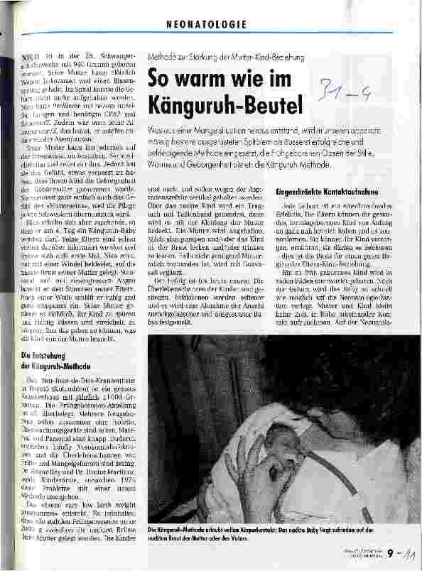 Vorschauseite 1: So warm wie im Känguruh-Beutel Methode zur Stärkung der Mutter-Kind-Beziehung