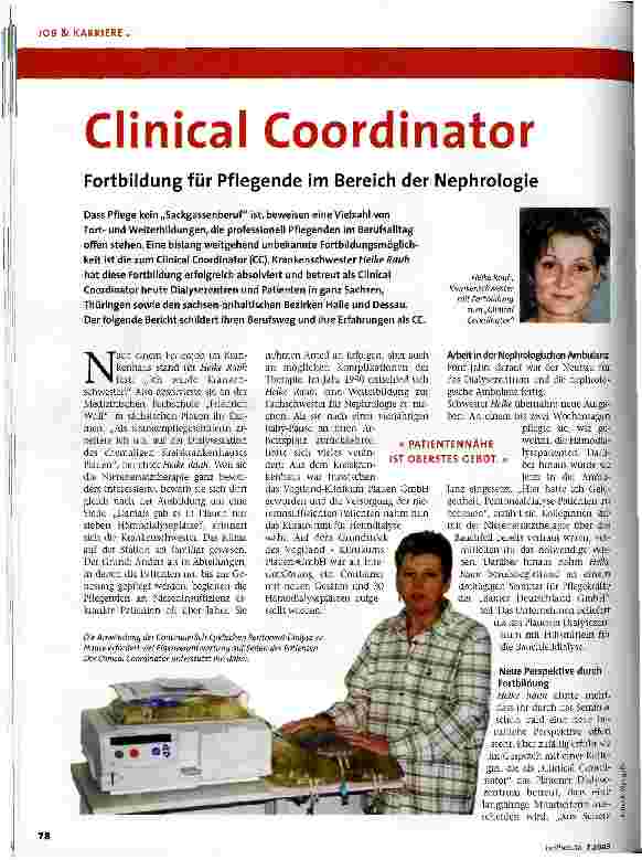 Vorschauseite 1: Clinical Coordinator