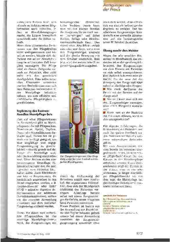 Vorschauseite 2: Effektive Mundpflege auf der Intensivstation