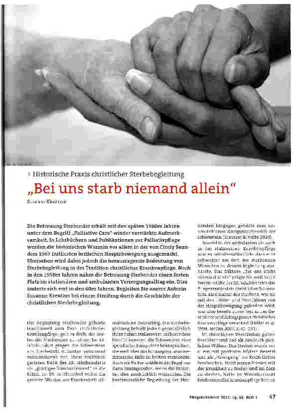 Vorschauseite 1: Bei uns starb niemand allein