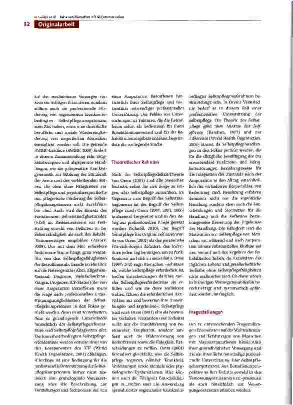 Vorschauseite 2: Optimierung der rehabilitativen Versorgung von Menschen mit Majoramputation -eine qualitative Studie
