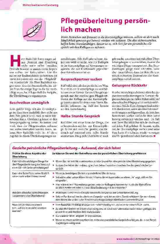 Vorschauseite 1: Pflegeüberleitung persönlich machen