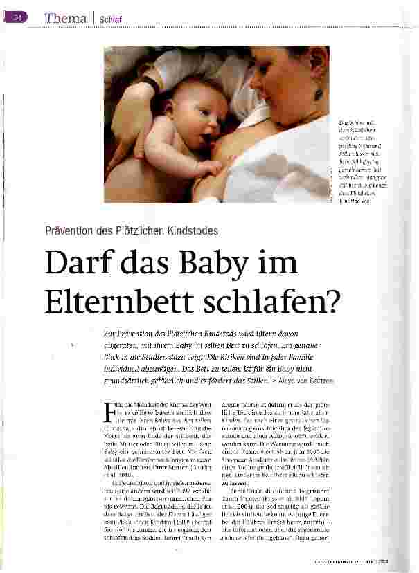Vorschauseite 1: Darf das Baby im Elternbett schlafen?