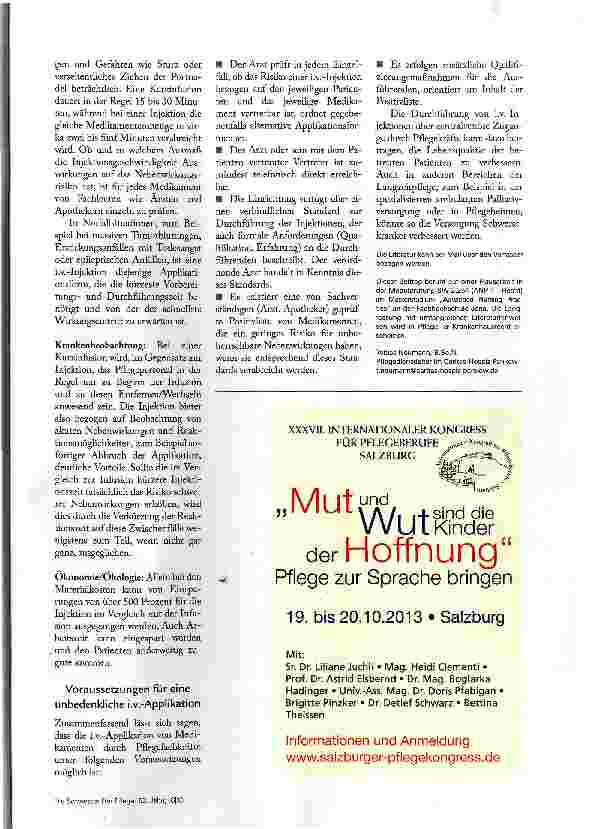 Vorschauseite 4: I.V.-Injektionen: Im Hopsiz oft die bessere Variante