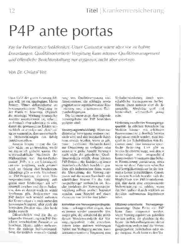 Vorschauseite 1: P4P ante portas