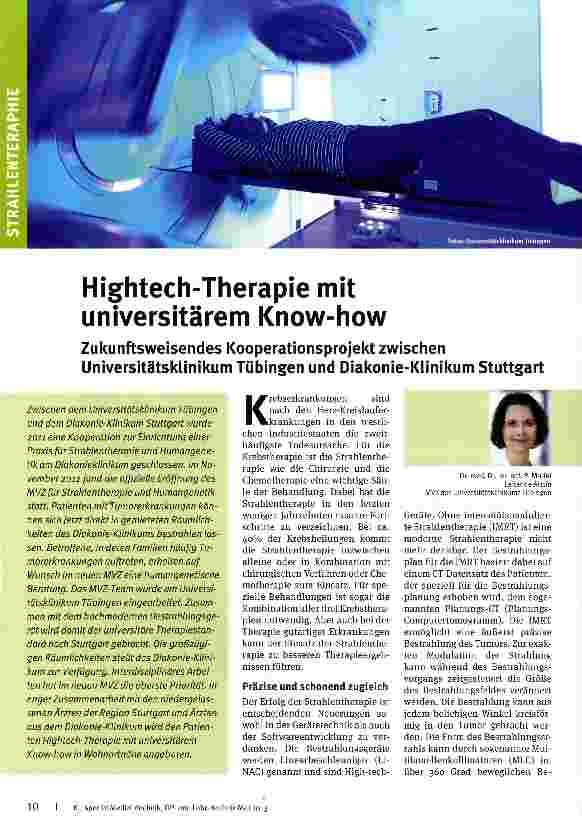 Vorschauseite 1: Hightech-Therapie mit universitärem Know-how