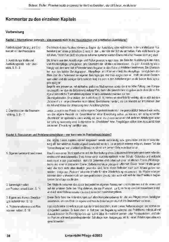 Vorschauseite 3: „Praxiseinsatz prozessorientiert vorbereiten, durchführen, evaluieren - Kommentar zum Grundlagenheft