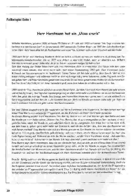 Vorschauseite 4: Lernsituation: Betreuung und Wundversor gung bei einem Menschen mit Ulcus cruris