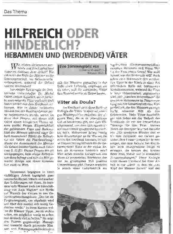 Vorschauseite 1: Hilfreich oder hinderlich?HEBAMMEN UND (WERDENDE) VATER