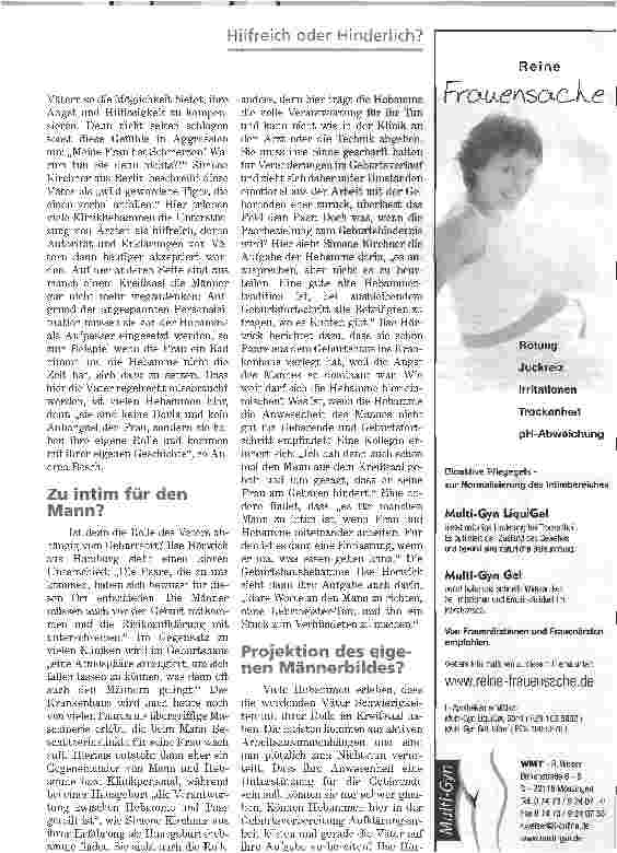 Vorschauseite 2: Hilfreich oder hinderlich?HEBAMMEN UND (WERDENDE) VATER
