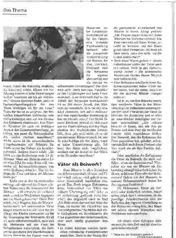 Vorschauseite 3: Hilfreich oder hinderlich?HEBAMMEN UND (WERDENDE) VATER
