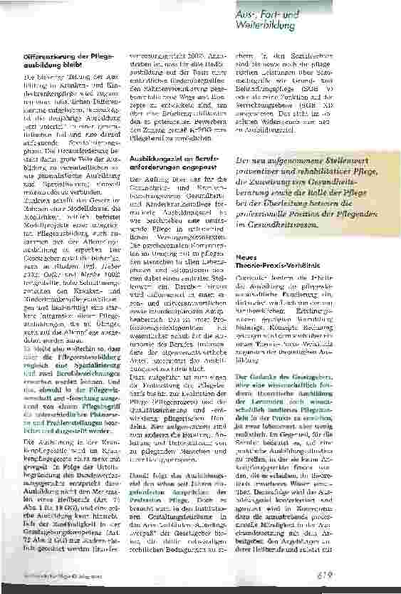 Vorschauseite 2: Wie innovativ ist das neue Krankenpflegegesetz?