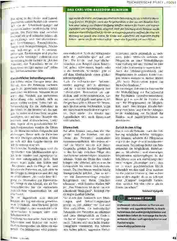 Vorschauseite 2: Beschäftigungsangebote stehen im Vordergrund