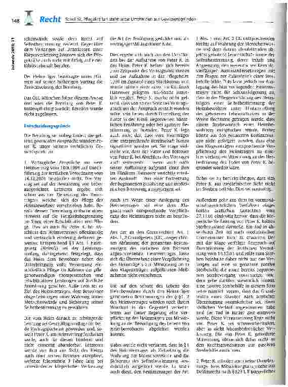 Vorschauseite 2: Pflegekräften steht unter Umständen aus Gewissensgründen ein verfassungsrechtlich garantiertes - und arbeitsrechtlich bedeutsames - Weigerungsrecht zu