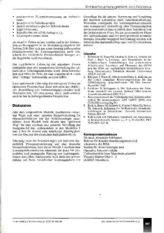 Vorschauseite 5: Der richtige Anteil der DRG-Erlöse für die Anästhesieabteilung