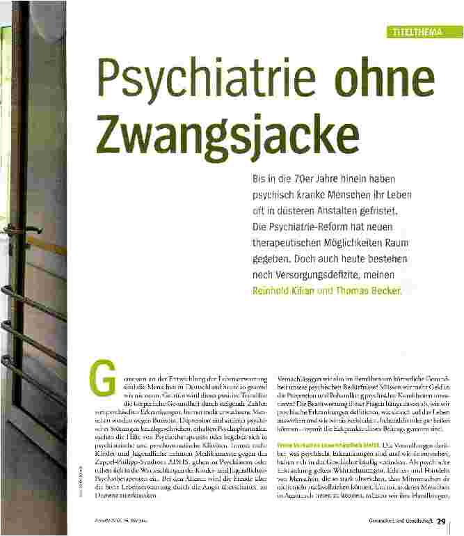 Vorschauseite 2: Psychiatrie ohne Zwangsjacke