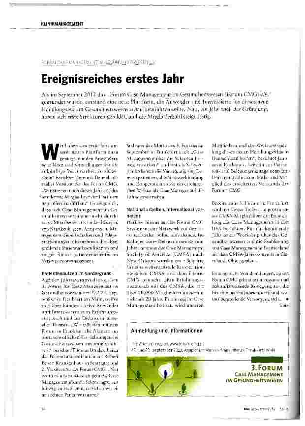 Vorschauseite 1: Ereignisreiches erstes Jahr