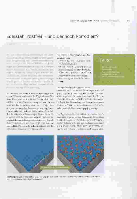 Vorschauseite 1: Edelstahl rostfrei und dennoch korrodiert?
