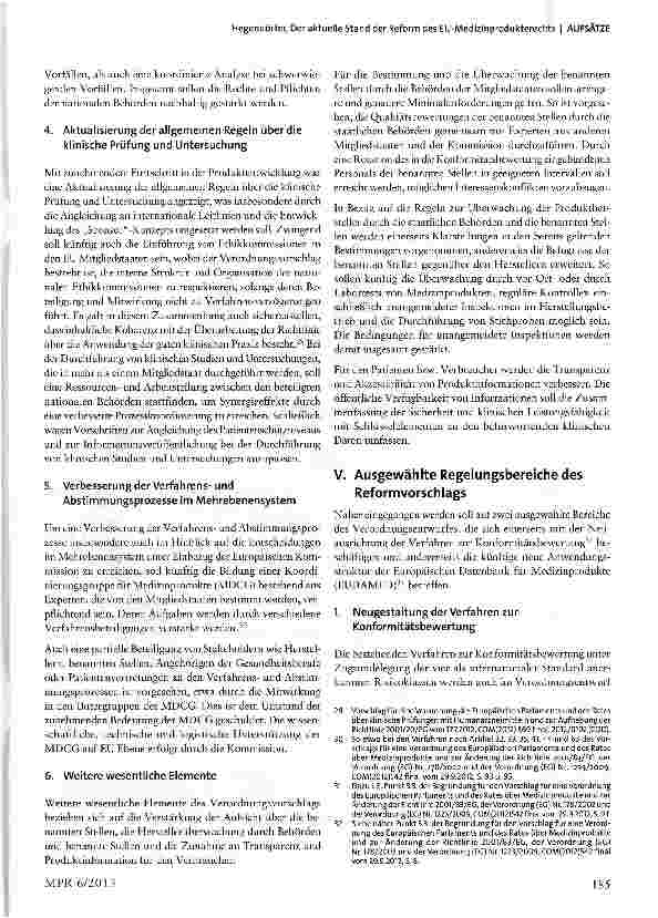 Vorschauseite 5: Der aktuelle Stand der Reform des EU-Medizinprodukterechts- Probleme und Perspektiven aus Sicht der EU Kommission -