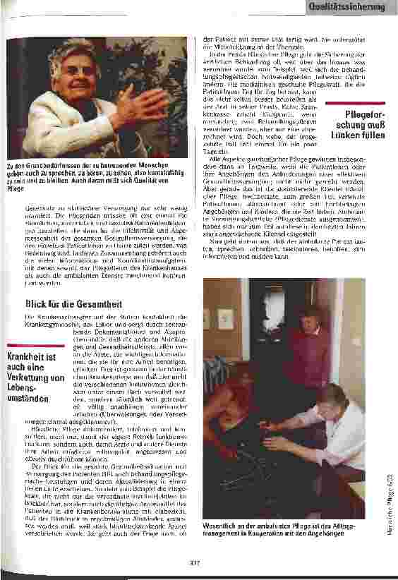 Vorschauseite 2: Qualitätssicherung aus Sicht der Pflege