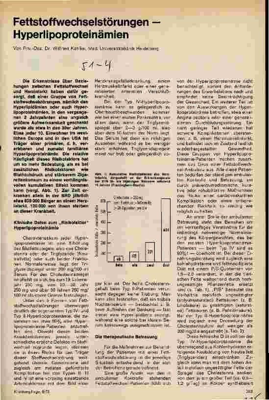 Vorschauseite 1: Fettstoffwechselstörungen - Hyperlipoproteinämien