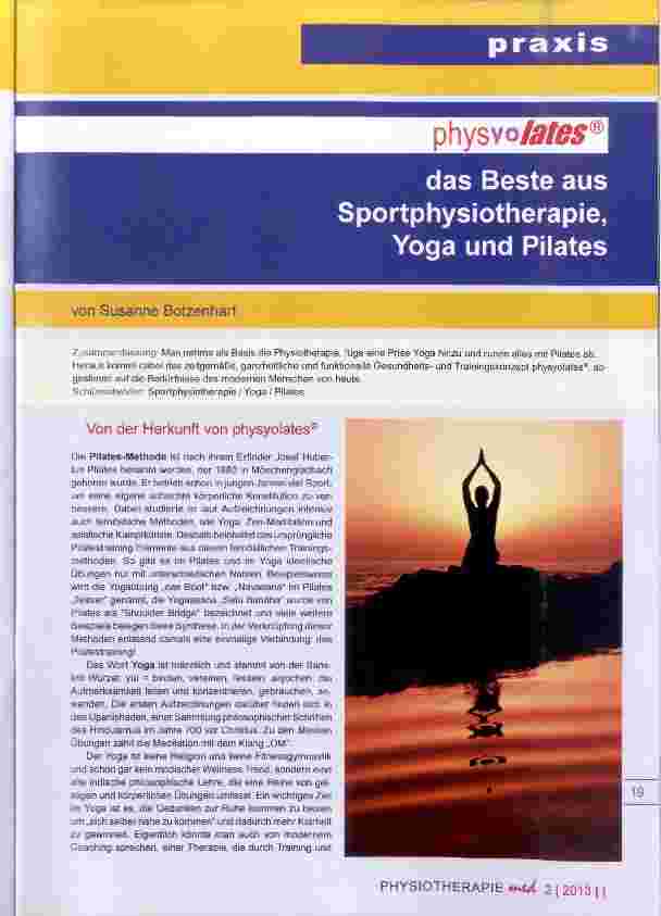 Vorschauseite 1: physiolates das Beste aus Sportphysiotherapie, Yoga und Pilâtes