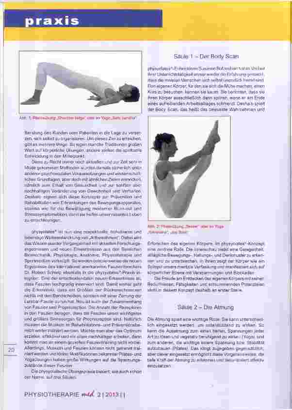 Vorschauseite 2: physiolates das Beste aus Sportphysiotherapie, Yoga und Pilâtes