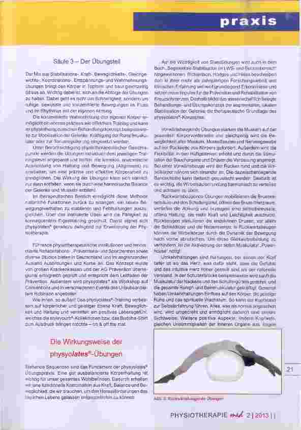 Vorschauseite 3: physiolates das Beste aus Sportphysiotherapie, Yoga und Pilâtes