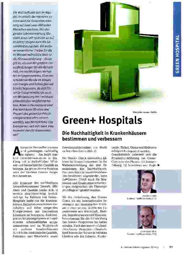 Vorschauseite 1: Green+ Hospitals