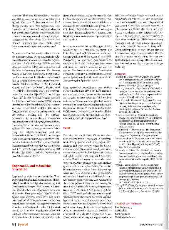 Vorschauseite 3: Adipositas durch Bisphenol A Bisphenol A, ein allgegenwärtiger Umweltschadstoff