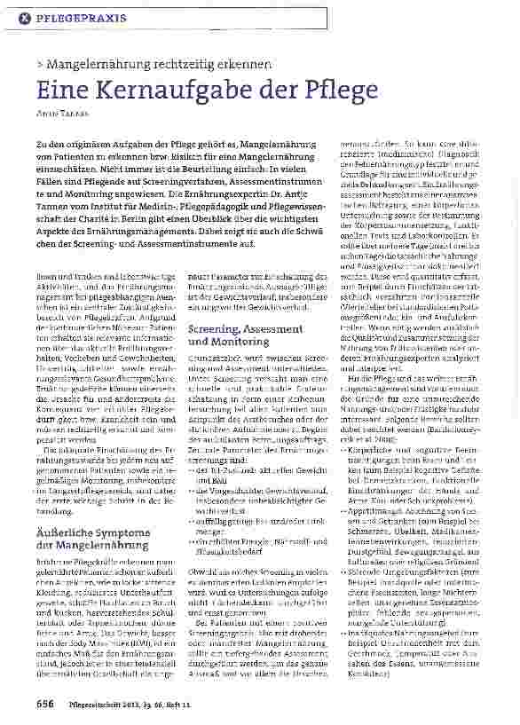 Vorschauseite 1: Eine Kernaufgabe der Pflege