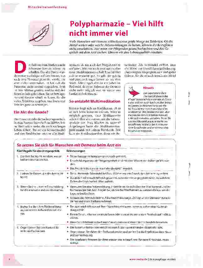 Vorschauseite 1: Polypharmazie - Viel hilft nicht immer viel