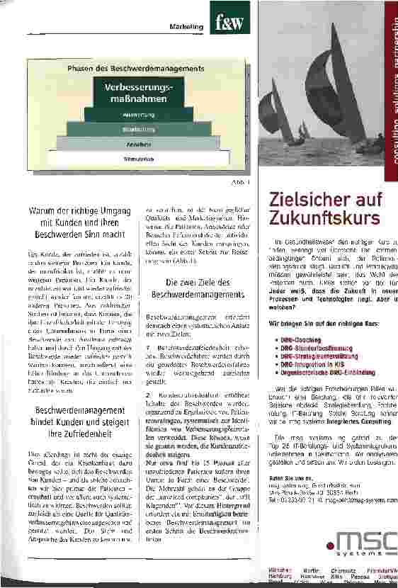 Vorschauseite 2: Einsicht ist der erste Schritt zur Besserung Das Beschwerdemanagement im Krankenhaus am Beispiel der DRK Kliniken in Berlin