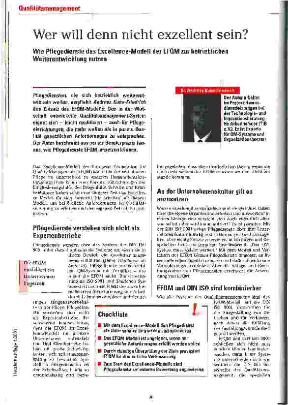 Vorschauseite 1: Wer will denn nicht exzellent sein?