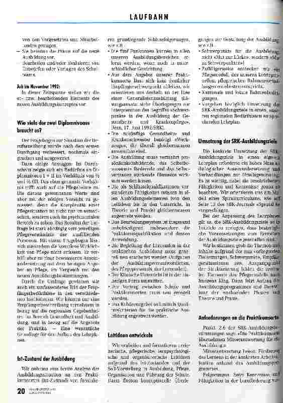 Vorschauseite 3: Mit Diplom I in die Zukunft Gelungene Umsetzung der SRK-Ausbildungsbestimmungen