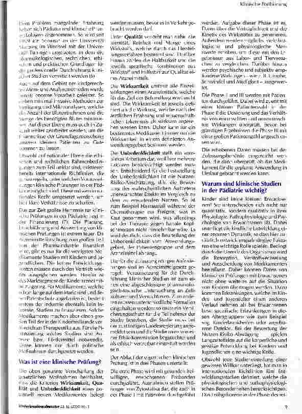 Vorschauseite 2: Arzneimitteltherapie im Kindesund Jugendalter - Eine Herausforderung zwischen Patientenschutz und Therapiesicherheit -
