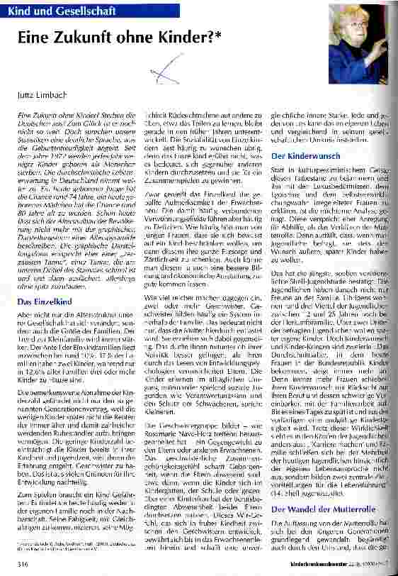 Vorschauseite 1: Eine Zukunft ohne Kinder?