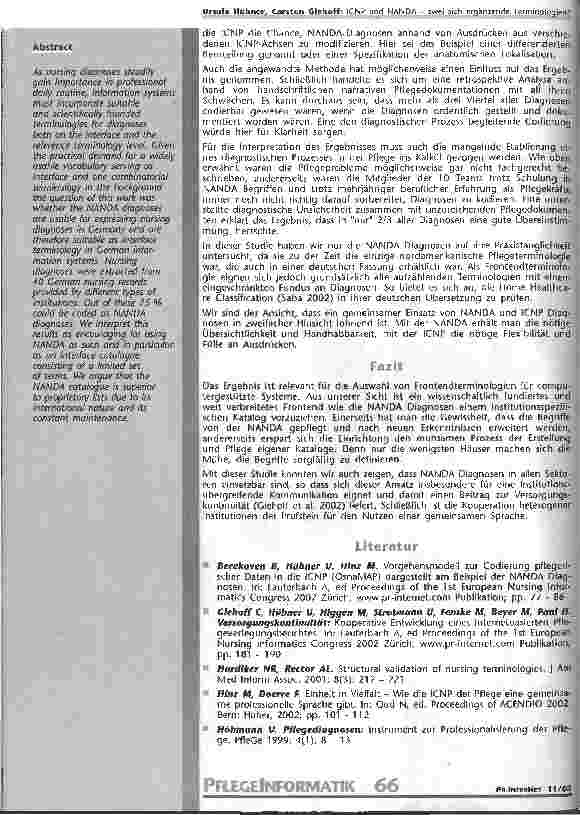 Vorschauseite 3: ICNP und NANDA - zwei sich ergänzende Terminologien?