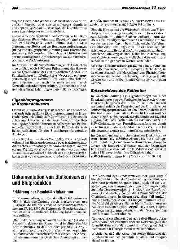 Vorschauseite 2: Eigenbluttransfusion im Krankenhaus Ein geeignetes Verfahren zur Minimierung von Infektionsrisiken